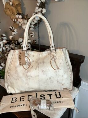 NWT Bed Stu Leather Rockaway Shoulder Crossbody Bag Tote Nectar Lux MSPR $345